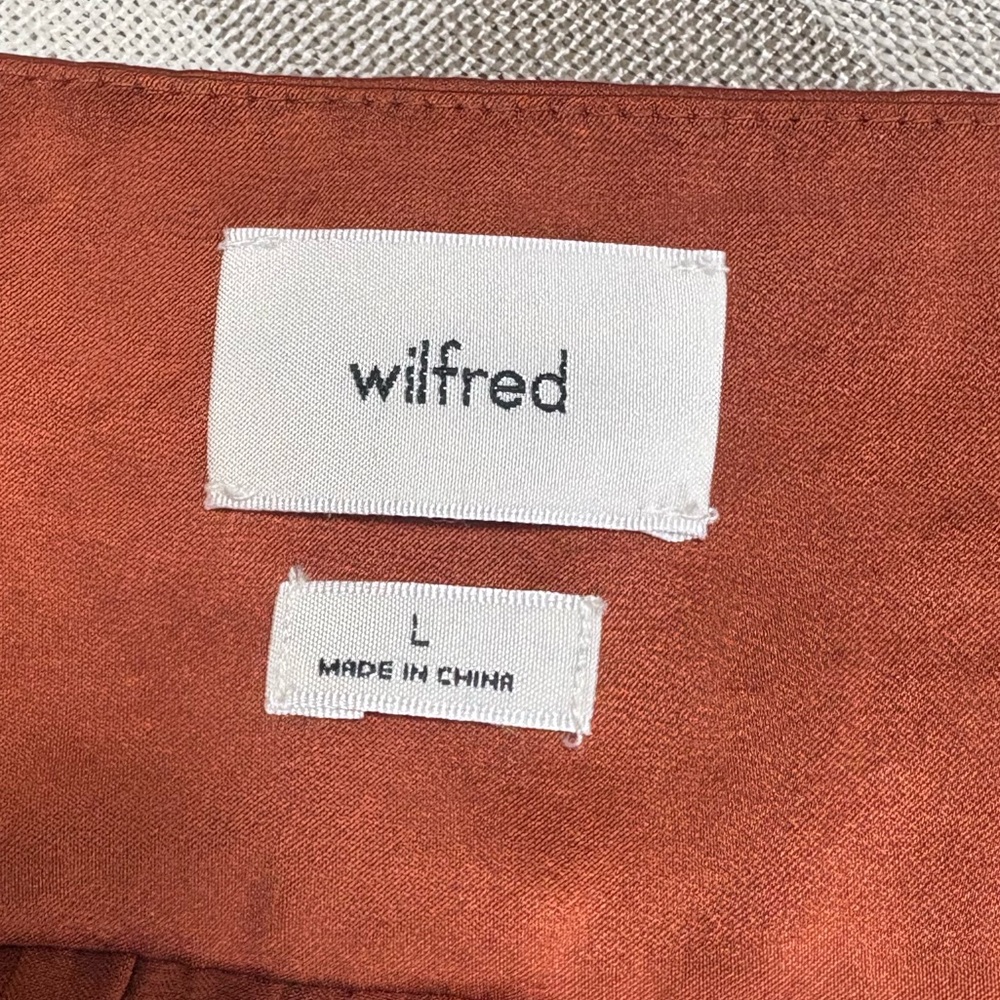 Wilfred Aritzia Rust Orange Satin Flounce Cami Top with Adjustable Straps - Picture 6 of 8
